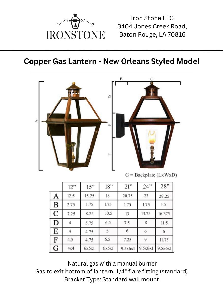 New Orleans Styled - Iron Stone Gas Lanterns